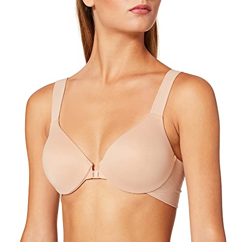 SPANXsmooth Bra-llelujah! Lightly Lined Full Coverage - T-Shirt Bra - Front Closure - Hosiery Back - Smart Stretch Straps - Naked 2.0 - 36C