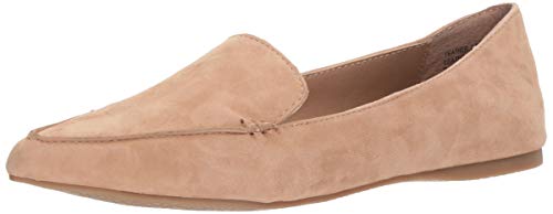 Steve Madden Women's Feather Loafer Flat, Camel Suede, 8