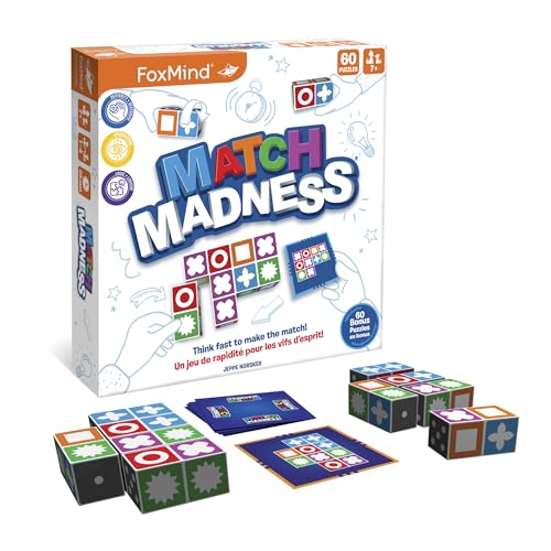 FoxMind Match Madness Board Game, Visual Recognition Matching Board Game, Family Puzzle Game to Develop Kids Problem Solving Skills