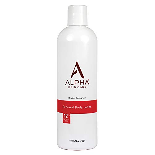 Alpha Skin Care Revitalizing Body Lotion, 12% Glycolic AHA, Simple & Effective Daily Moisturizer with Alpha Hydroxy Acid, Hydrates & Exfoliates for Soft, Smooth Skin, Anti-Aging, 12 Oz