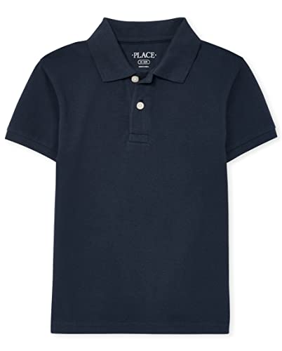 The Children's Place boys Short Sleeve Pique School Uniform Polo Shirt, Nautico, Small US