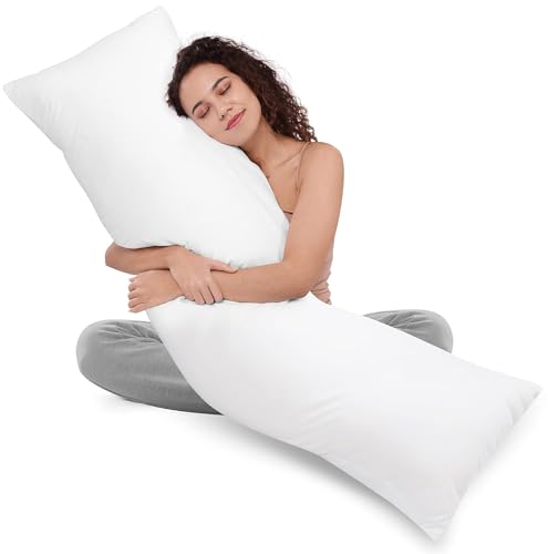 Utopia Bedding Full Body Pillow for Adults (White, 20 x 54 Inch), Long Pillow Insert for Sleeping, Ideal for Side Sleepers
