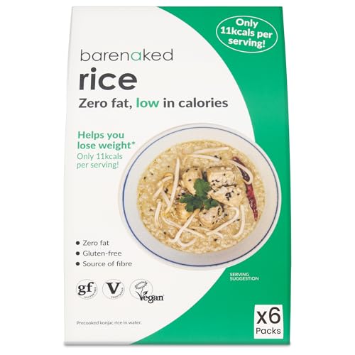 Barenaked Konjac Rice | 6 x 250g Multipack | Low Calorie & Keto Friendly | Vegan & Gluten Free | Fat Free & Low Carb | 12 Servings