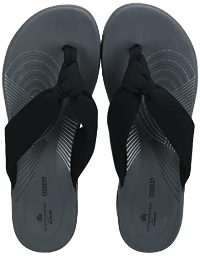Clarks Women's Arla Glison Flip-Flop, Black Fabric, 6