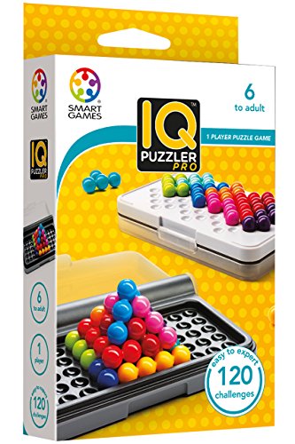 SmartGames IQ Puzzler Pro | Boost Logic and Problem Solving Skills | Level Up with 120 2D and 3D Challenges from Easy to Expert | Great for Ages 6 - Adult | A Fun Travel Game in a Portable Case