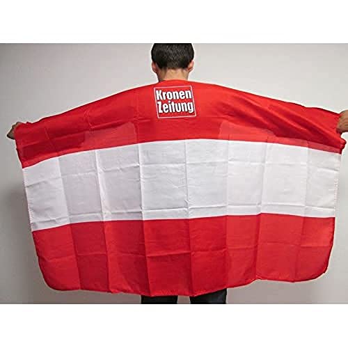 AZ FLAG - Austria Body Flag - 3x5 Ft - Austrian Cap Flag - 100% Polyester with Inegrated Sleeves and Hood - Vivid Colors - 3' x 5' Feet - 150x90 Cm