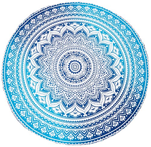 Popular Handicrafts Round Tapestry Wall Hanging Ombre Hippie Mandala Bohemian Hippy Intricate Indian Tapestries Tablecloth 70 Inches,(178cm) Blue: Buy Online at Best Price in UAE