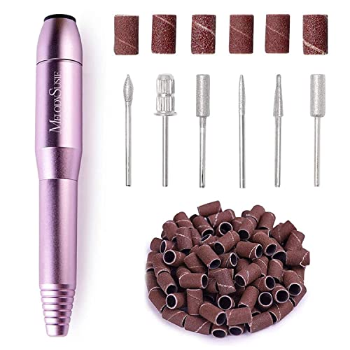 MelodySusie Pen-Shaped Portable Nail Drill with AC Adapter, PC120B 20000RPM Electric File with Compact Design for All Na