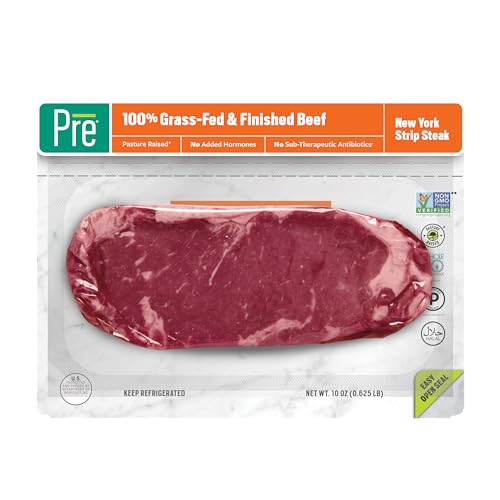 Pre, Beef New York Strip Steak, Grass-Fed, Pasture-Raised | 0.625 lbs.