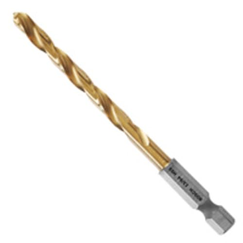 BOSCH TI2140IM 1-Piece 13/64 In. x 3-5/8 In. Titanium Nitride Coated Metal Drill Bit Impact Tough with Impact-Rated Hex Shank Ideal for Heavy-Gauge Carbon Steels, Light Gauge Metal, Hardwood