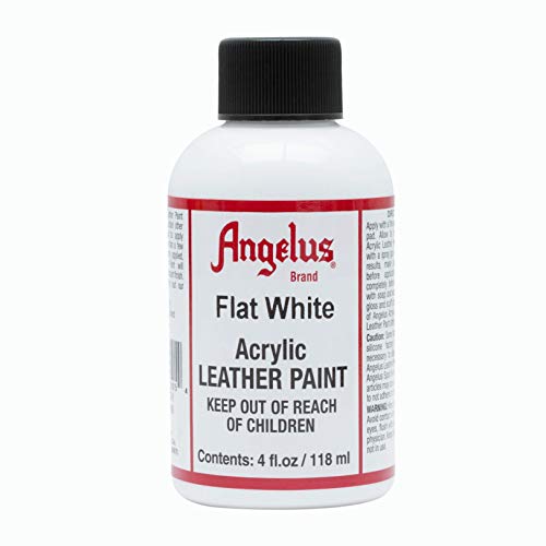 Angelus Acrylic Leather Paint for Shoes, Sneakers, Leather, Canvas, Furniture, and More - 4 fl oz, Flat White