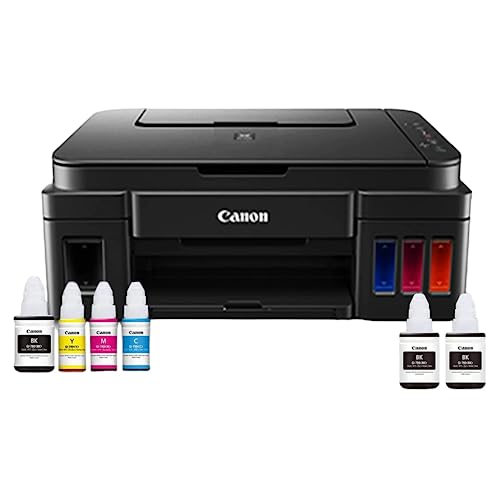 Canon PIXMA MegaTank G3000 All in One WiFi Ink Tank Colour Printer with Scanner for Home, Upto 6000 Black and 7000 Colour Prints with 2 Additional Bla