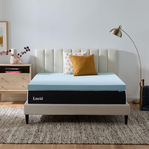 LUCID 3 Inch Ventilated Gel Memory Foam Mattress Topper