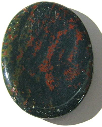 crystalmiracle Bloodstone Worry Stone Positive Energy Crystal Healing Thumb Stone for Metaphysical Powerful Health Wealth Reiki Protective Meditation Feng Shui Gifts for Men Women