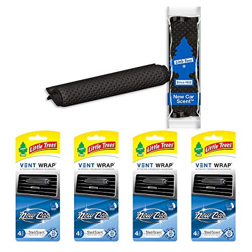 Little Trees Car Air Freshener | Vent Wrap Provides Long-Lasting Scent, Invisibly Fresh! | New Car Scent, 16 count, (4) 