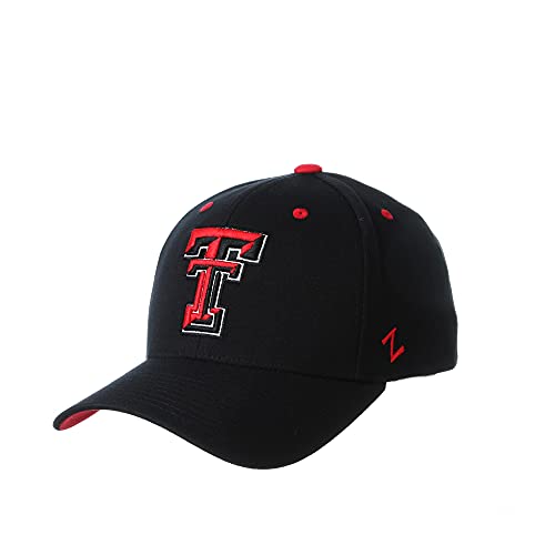 NCAA Zephyr Texas Tech Red Raiders Mens ZH Stretch Fit Hat, Medium/Large, Black