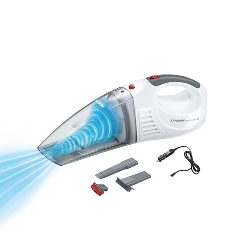 (-41%) SEVERIN 3-in-1 Akku Handstaubsauger S'POWER home & car, kabelloser Nass- & Trockensauger mit 7,4V Li-Ionen Akku, Autostaubsauger inkl. 12V-Ladekabel, weiß/rot, HV 7144