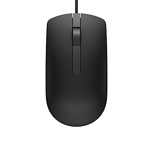 Dell MS116 Wired Mouse, 1000 DPI, Scrolling Wheel, 2 Buttons, 1 x USB, Optical LED Tracking, Plug and Play, Sc