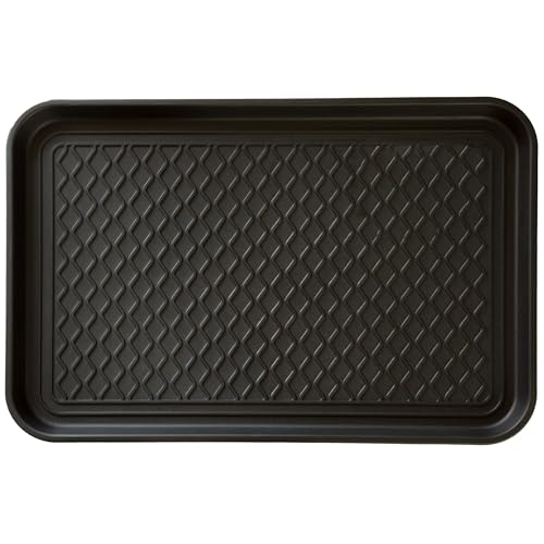 All-Weather Indoor Outdoor Boot Tray Hard Plastic Raised Edge