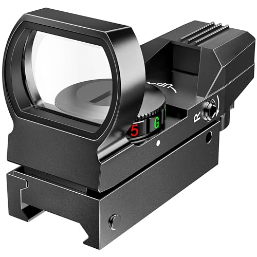 Feyachi Reflex Sight - Adjustable Reticle (4 Styles) Both Red and Green in One Red Dot Sight
