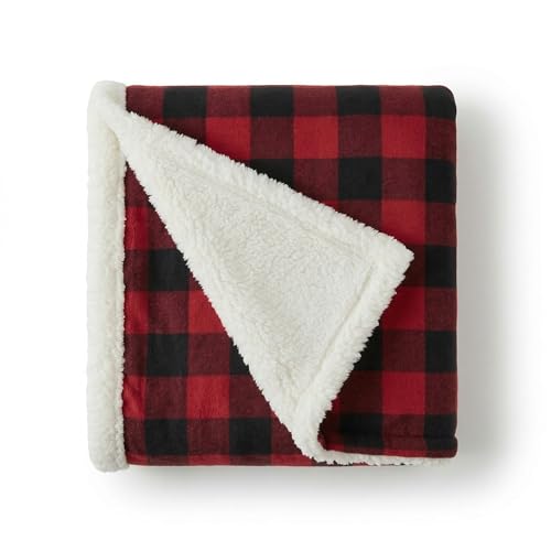 Eddie Bauer - Throw Blanket, Reversible Sherpa Fleece Bedding, Home Decor for All Seasons (San Juan Oyster, Throw)