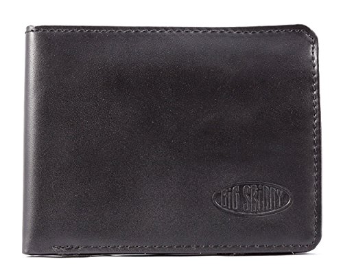 Big Skinny RFID Blocking Passcase Leather Slim Wallet, Holds Up to 30 Cards, Black