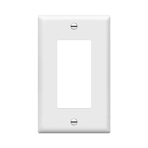 ENERLITES Decorator Light Switch or Receptacle Outlet Wall Plate, Gloss Finish, Size 1-Gang 4.50" x 2.76", Unbreakable Polycarbonate Thermoplastic, UL Listed, 8831-W, White