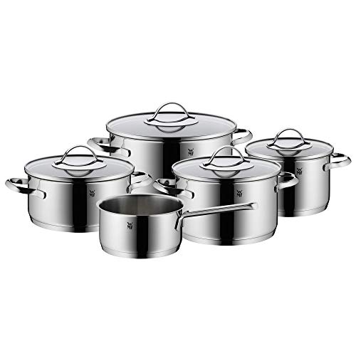 (-20%) WMF Aparto Topfset Induktion 5-teilig mit Glasdeckel, Cromargan Edelstahl poliert, Induktions Töpfe Set unbeschichtet, für alle Herdarten geeignet, ohne Skalierung, spülmaschinengeeignet