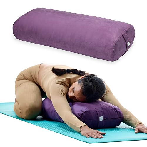 Gaiam Yoga Bolster - Long, Rectangular Meditation Pillow - Supportive Cushion for Restorative Yoga and Sitting on the Floor - Built-In Carrying Handle - Machine Washable Cover'