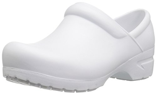 Anywear Guardian Angel Slip-On Nursing Clogs for Women and Men - Lightweight, Water-Resistant Non-Slip Work Shoes with Exceptional EVA Cushioning - White, 6 Women/4 Men
