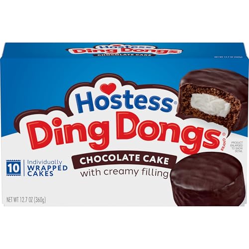 Hostess Ding Dongs Snack Cakes, Chocolate Flavor, 12.7 oz. Box, 10 Count