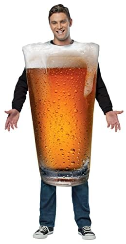 Rasta Imposta Men's Get Real Beer Pint Costume, Gold, One Size