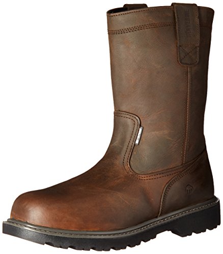 Wolverine Men's Floorhand Waterproof 10" Steel Toe Work Boot, Dark Brown, 12 W US