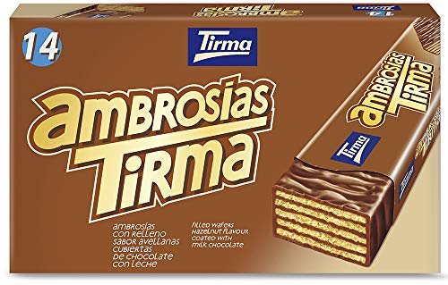 Tirma Milk Chocolate Wafers with Hazelnut Cream 301g | 14 Individually Wrapped Hazelnut Wafer Bars | Smooth & Crispy Texture | Ideal for Sharing & Gifting | Made in Spain