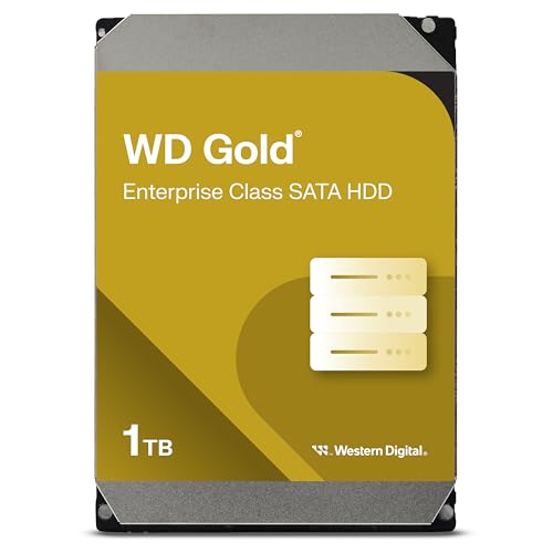 Western Digital Disco rígido interno WD Gold Enterprise Class de 1 TB - Classe de 7200 RPM, SATA 6 Gb/s, 128 MB de cache, 3,5 polegadas - WD1005FBYZ