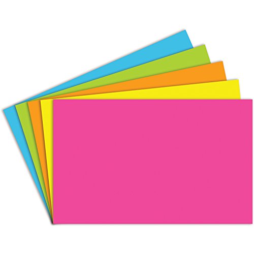 Top Notch Teacher Products 5 x 8" Brite Assorted Index Cards, 100-Pack Loved by Teachers With neon