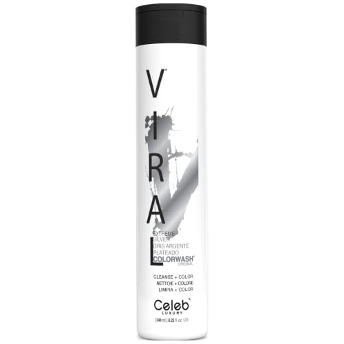 Celeb Luxury Viral Colorwash, Professional Semi-Permanent Hair Color Depositing Shampoo, Extreme Silver