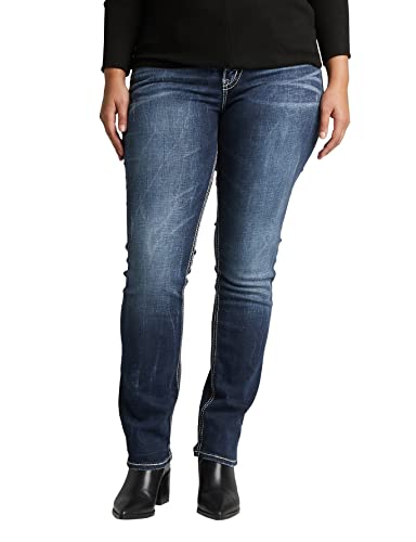 Silver Jeans Co. Plus Size Suki Mid Rise Curvy Fit Straight Leg Jeans