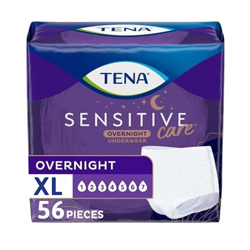 TENA Sensitive Care Overnight Incontinence Underwear for Women, XLarge, 56 Count (New Sizing)