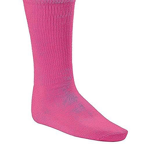 Champion Sports Rhino® All Sport Socks - Machine Washable Sport Sock - for Baseball, Football, Soccer - Cushioned Tube Sock - Stay-in-Place Fit - Size: Small (6.5-8.5) - Neon Pink