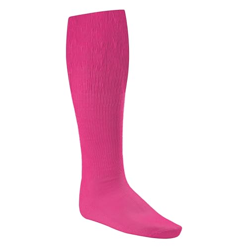 Champion Sports Rhino® All Sport Socks - Machine Washable Sport Sock - for Baseball, Football, Soccer - Cushioned Tube Sock - Stay-in-Place Fit - Size: Large (10-13) - Neon Pink