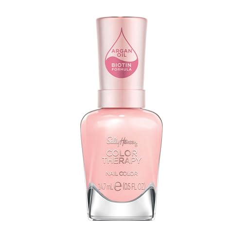Sally Hansen Color Therapy, Rosy Quartz, Argan Oil, Long Lasting, Nail Treatment, Semi Opaque, Creme Pink Nail Polish