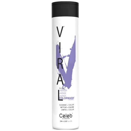 Celeb Luxury Viral Colorwash, Professional Semi-Permanent Hair Color Depositing Shampoo, Pastel Lavender, 8.25 Fl Oz (Pack of 1)