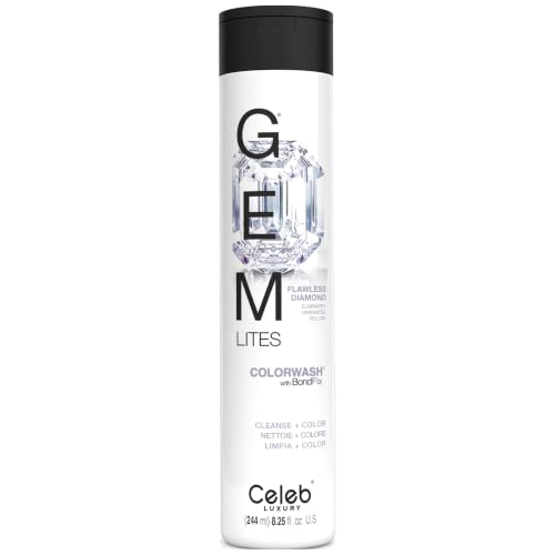 Celeb Luxury Gem Lites Colorwash, Professional Semi-Permanent Hair Color Depositing Shampoo, Flawless Diamond, 8.25 Fl Oz (Pack of 1)