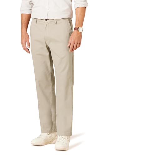 Amazon Essentials Men's Classic-Fit Wrinkle-Resistant Flat-Front Chino Pant (Available in Big & Tall), Khaki Beige, 34W x 32L