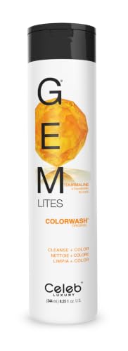 Celeb Luxury Gem Lites Colorwash, Professional Semi-Permanent Hair Color Depositing Shampoo, Tourmaline, 8.25 Fl Oz (Pack of 1)