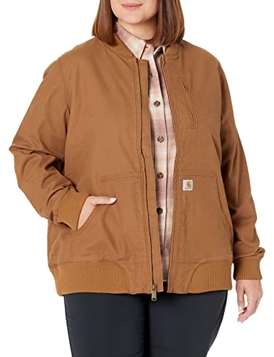 Carhartt Womens Carhartt Women's Crawford Bomber Jacket Outerwear, Carhartt Brown, Small US