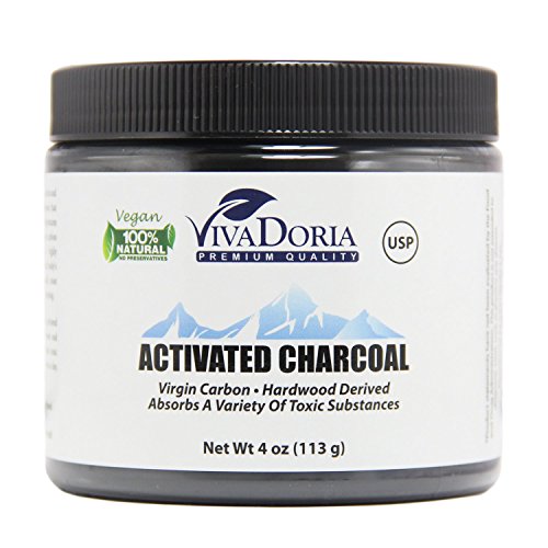 Viva Doria Activated Charcoal Powder, Hardwood Derived, Food Grade, 4 Oz