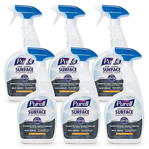 PURELL Professional Surface Disinfectant Spray, Citrus Scent, 32 fl oz Capped Bottle with Spray Trigger in Pack (Pack of 6) - 3342-06
