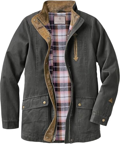 Legendary Whitetails Women's Standard Shirt Jacket Long Sleeve Flannel Lined, Tarmac, Medium
